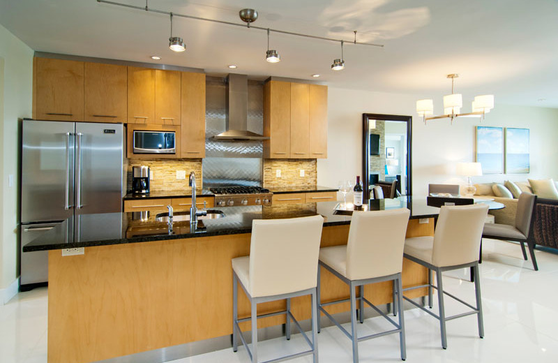 Guest kitchen at Waters Edge Resort and Spa.