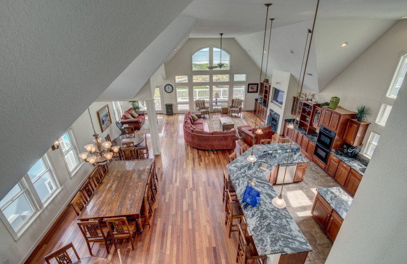 Rental great room at Outer Banks Blue.
