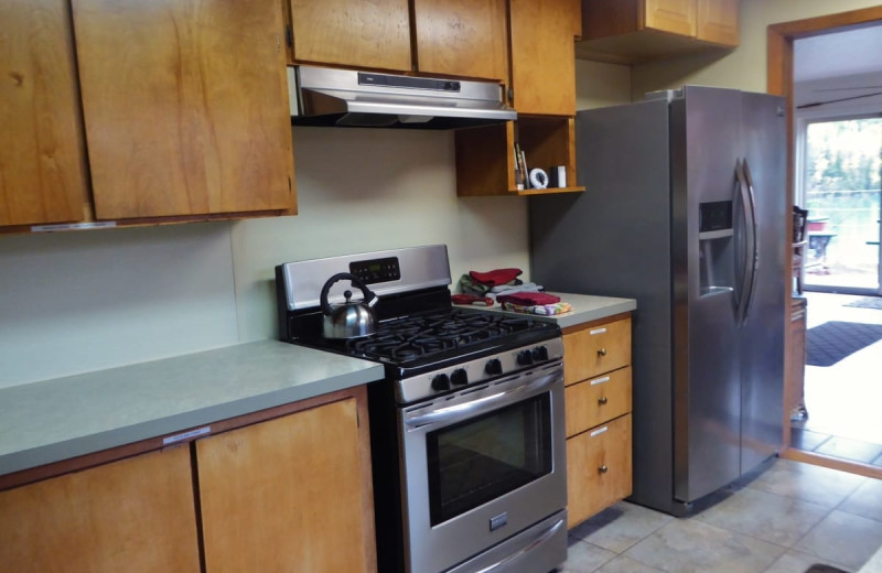 House kitchen at Kenai River Drifter's Lodge.