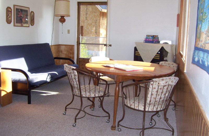 Cabin living room at Shady Hollow Resort and Campground.