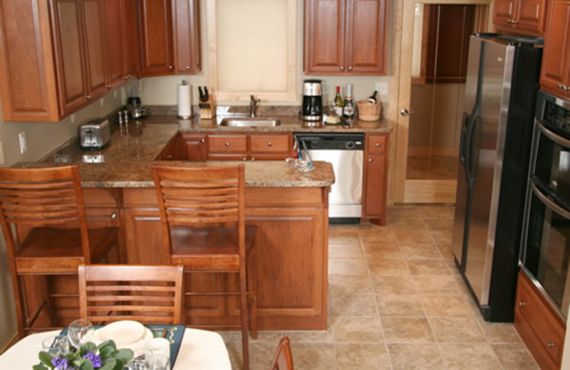 Villa kitchen at Cobblestone Cove Villas.