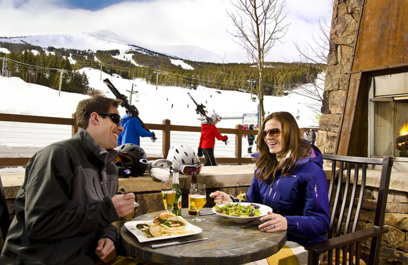 Patio dining at One Ski Hill Place.