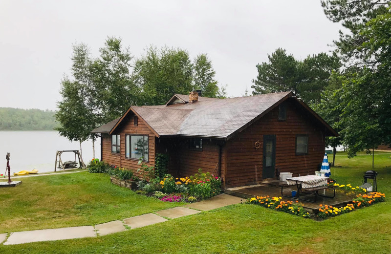 Cabin exterior at Little Bass Lake Resort.