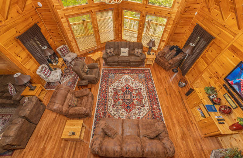 Living room at American Patriot Getaways - Smokies Paradise Lodge.