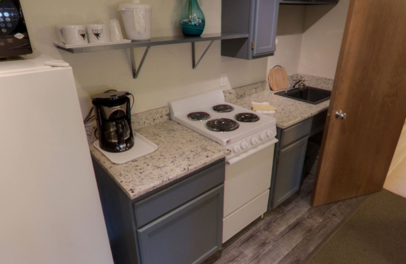 Guest kitchen at Open Hearth Lodge.