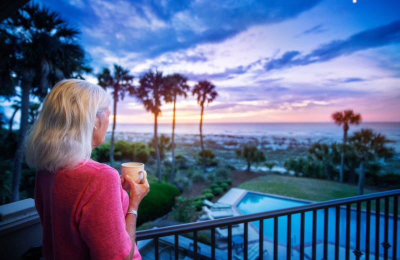 Rental deck view at Palmetto Dunes Oceanfront Resort.