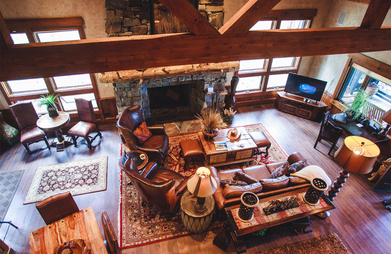 Lodge living room at The Resort at Paws Up.