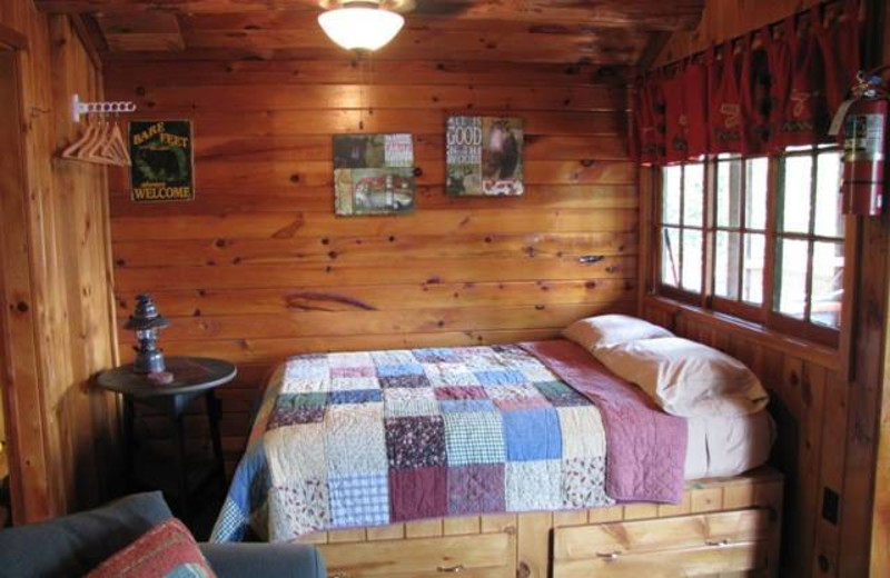 Cabin bedroom at Big Bear Lodge and Cabins.