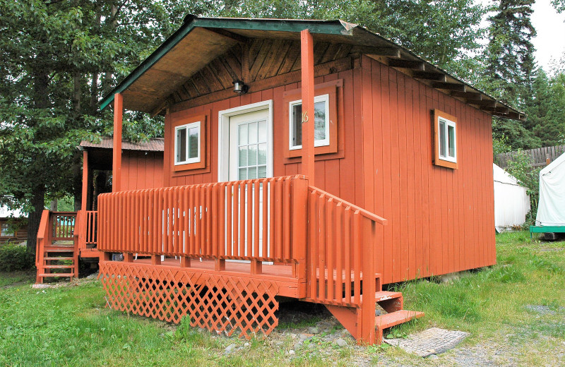 Cabin exterior at Gwin's Lodge & Kenai Peninsula Charter Booking Service.