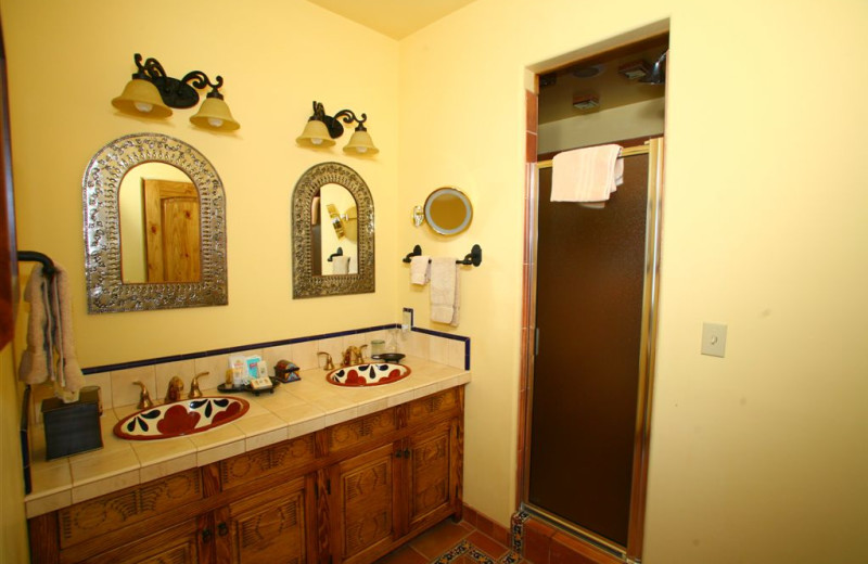 Spanish Colonial bathroom at Inn on La Loma Plaza.