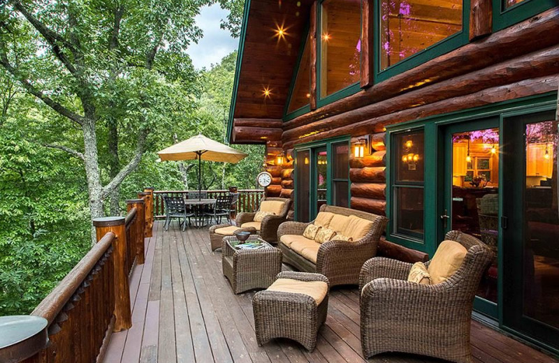 Cabin deck at Smoky Mountain Getaways.