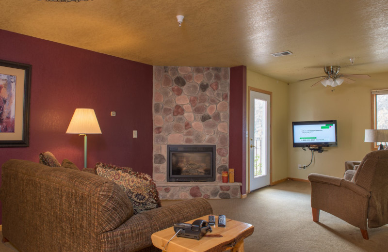 Guest living room at Hiawatha Beach Resort.