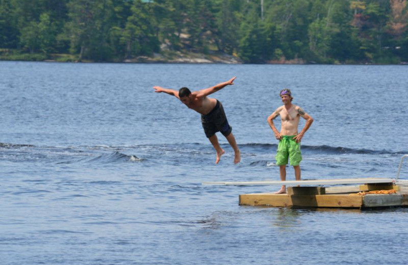 Swimming in the lake at Nelson's Resort.