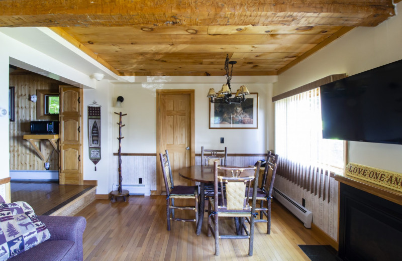 Cabin living room at Trout House Village Resort.