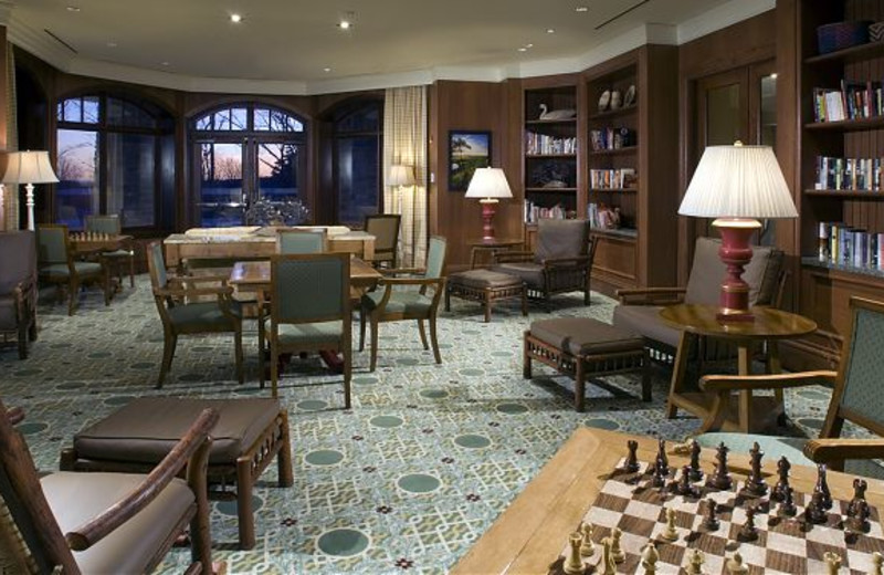 The library at JW Marriott The Rosseau Muskoka Resort & Spa.