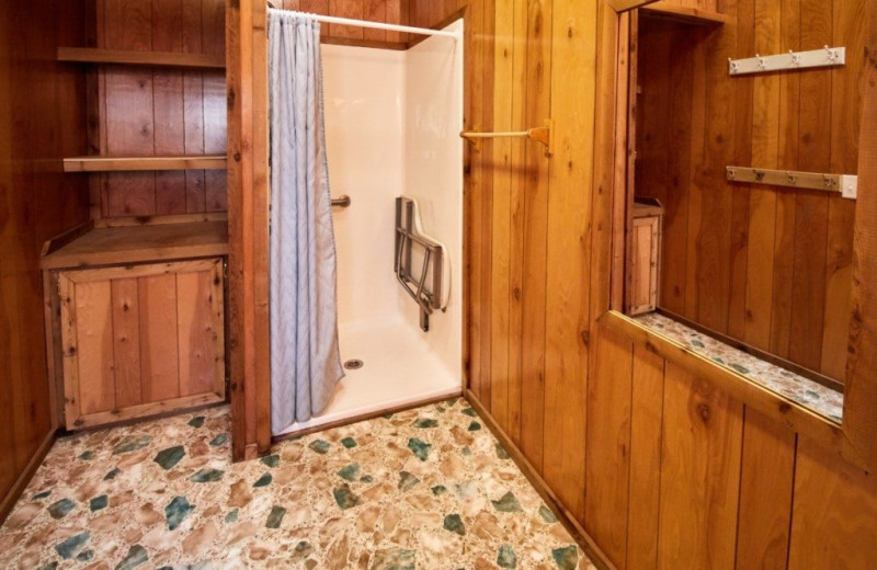 Cabin bathroom at MarVal Resort.