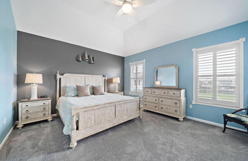 Rental bedroom at Gary Greene Vacation Rentals.