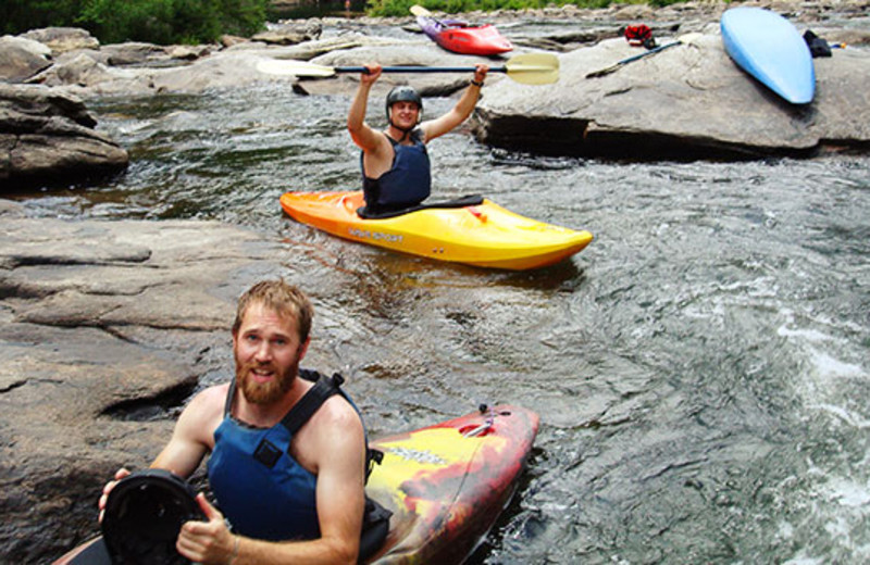 Kayaking at Montana River Lodge.