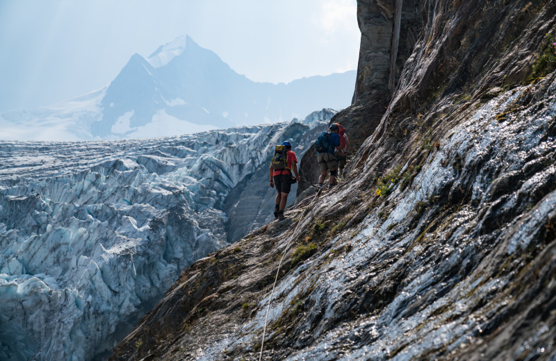Mountain climbing at Cariboos Lodge.