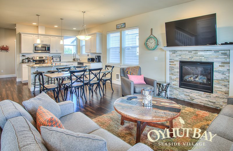 Rental interior at Oyhut Bay Seaside Village.