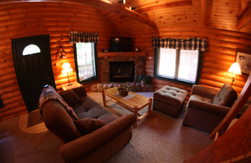 Cabin Living Area at Cedar Lodge & Settlement