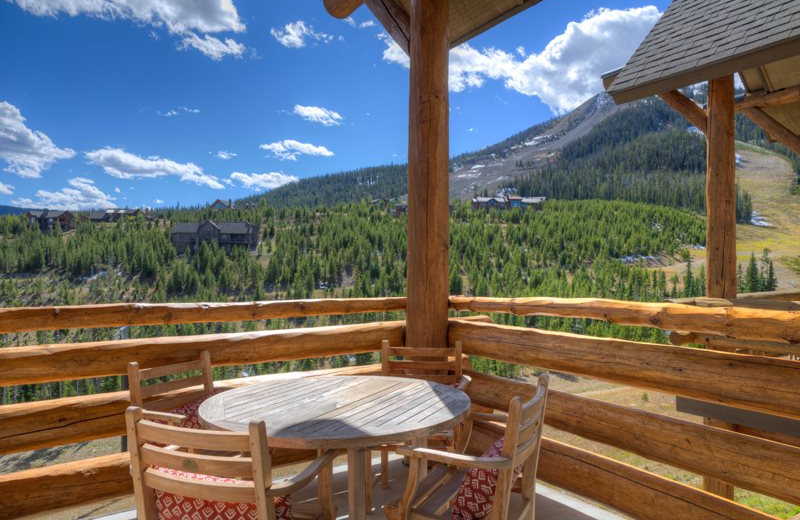 Rental balcony at Moonlight Rentals in Big Sky.
