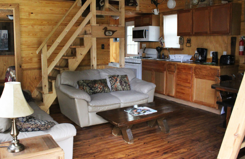 Cabin interior at Berry Creek Cabins.