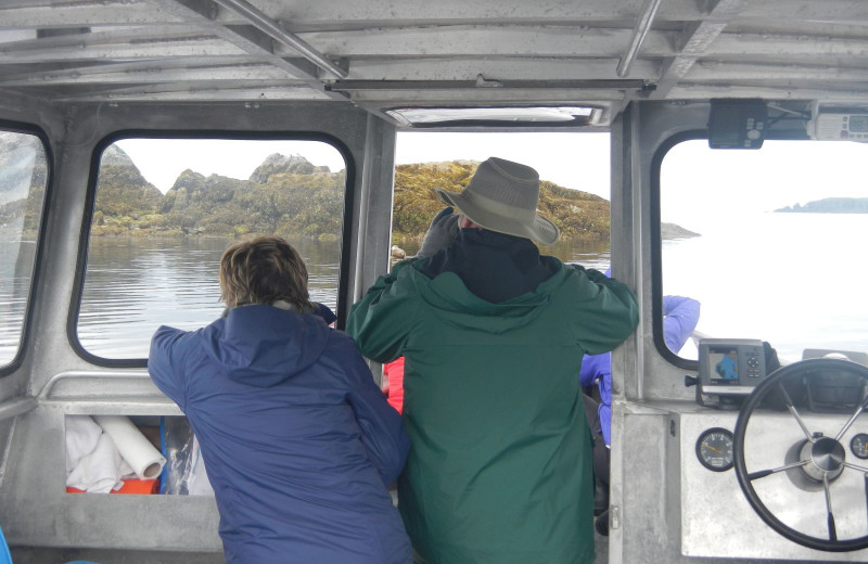 Boating at Zachar Bay Lodge.