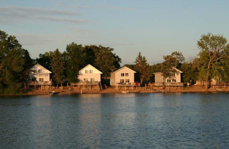 Cabins on the lake at Chase's Ethel Beach Resort.