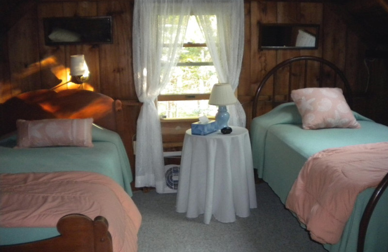 Rental bedroom at Riverview Lobster Pound Cottages.