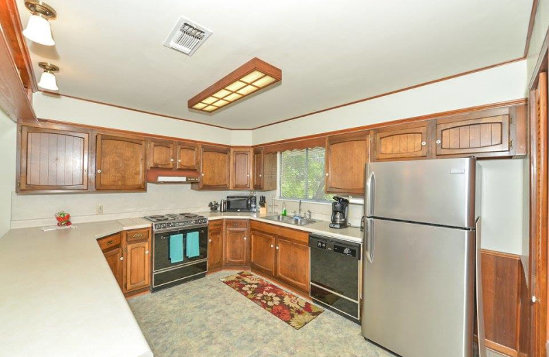 Rental kitchen at Vacation New Braunfels.