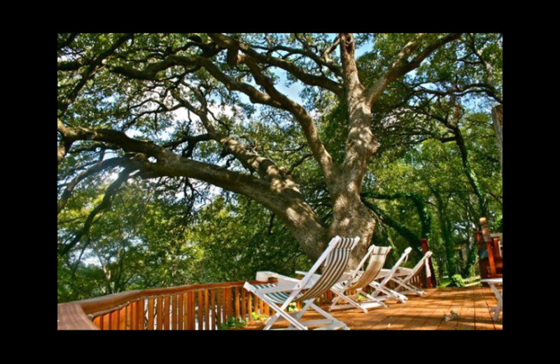 Cabin deck at Cool Water Cabin Rental - Lake LBJ.