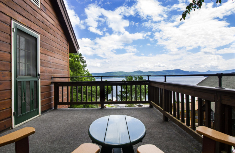 Cabin deck at Trout House Village Resort.