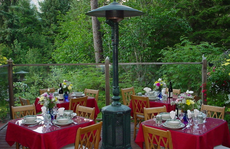 Patio at Pearson's Pond Luxury Inn and Adventure Spa.