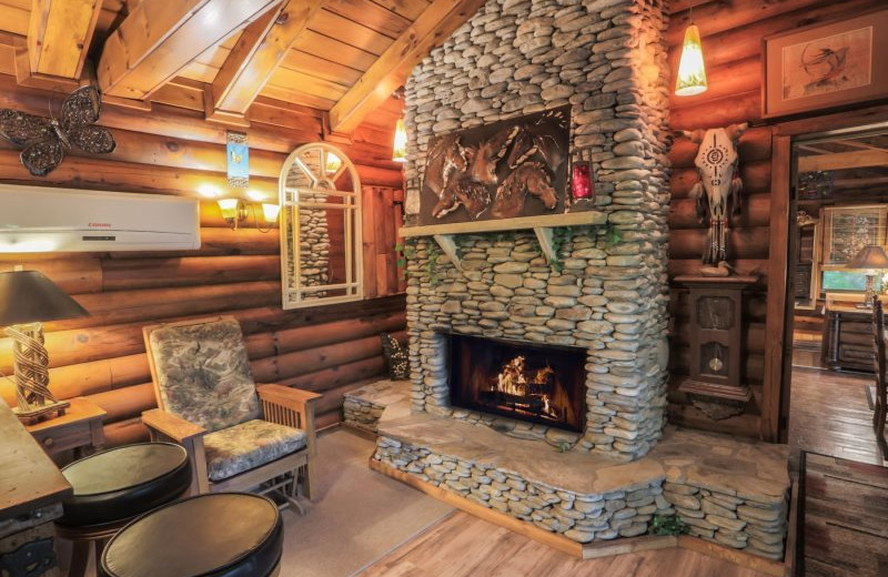 Rental living room at Wilderness View Cabins.