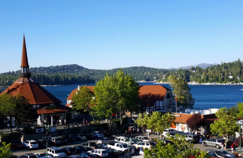 Lake view at Arrowhead Pine Rose Cabins.