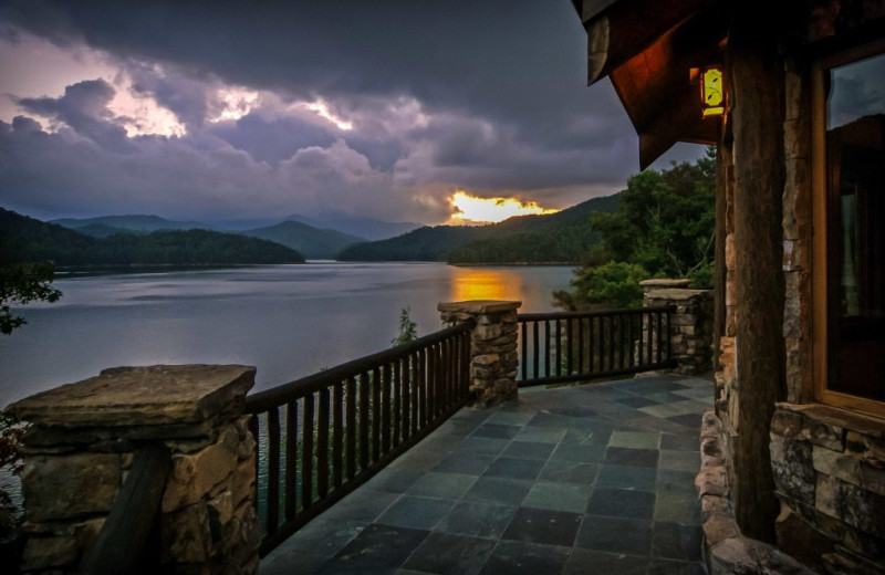 Deck view at Forge Lake Lodge.