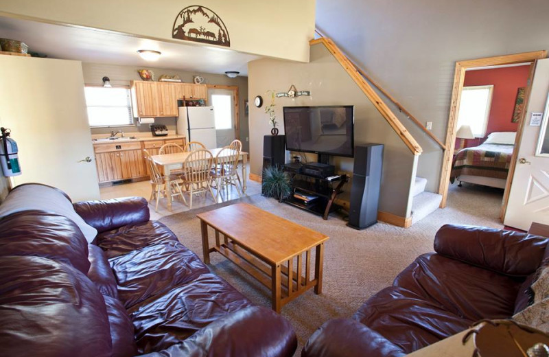 Cabin interior at High Country Guest Ranch.