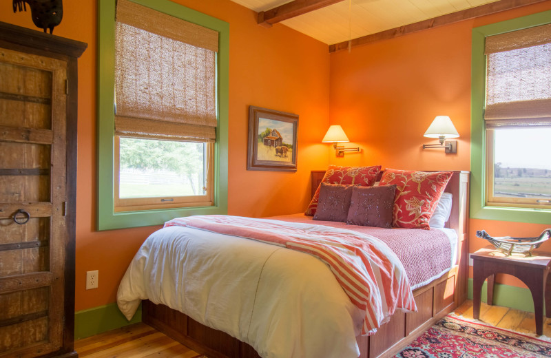 Guest bedroom at Cottonwood Meadow Lodge.