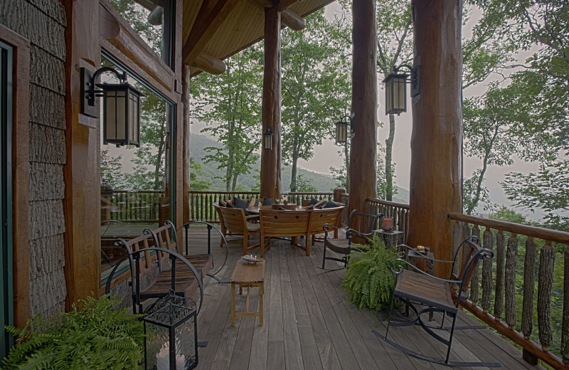 Cabin deck at Blue Ridge Vacation Cabins. 