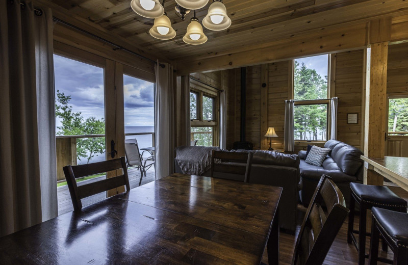 Cabin living room at Stonegate on Superior.