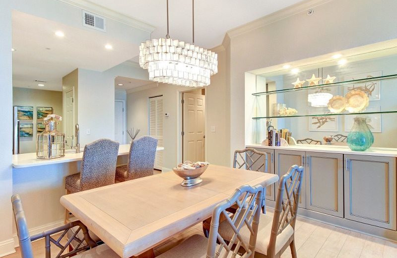 Rental kitchen at Beach Vacation Rentals.