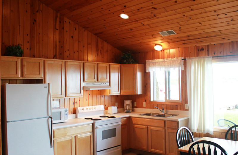 Cabin kitchen at Auger's Pine View Resort.