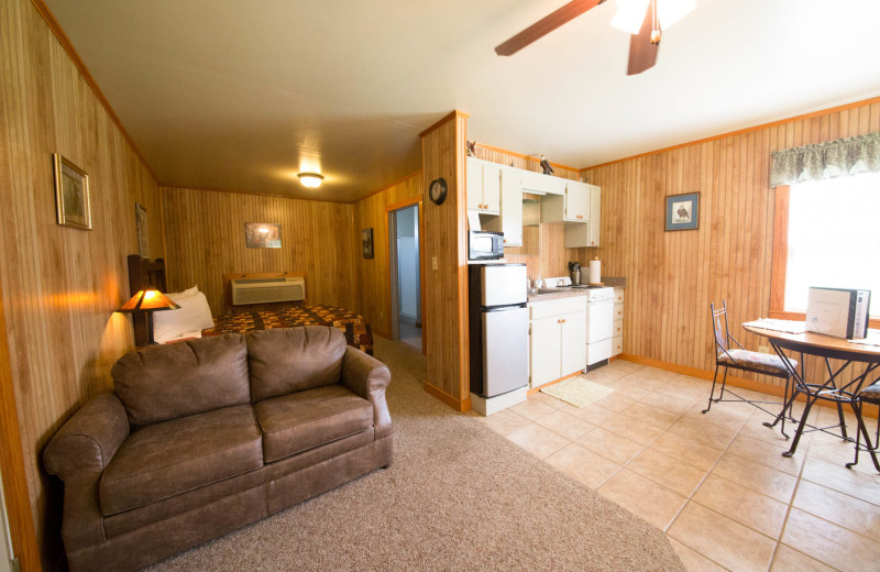 Cabin interior at Long Lake Resort