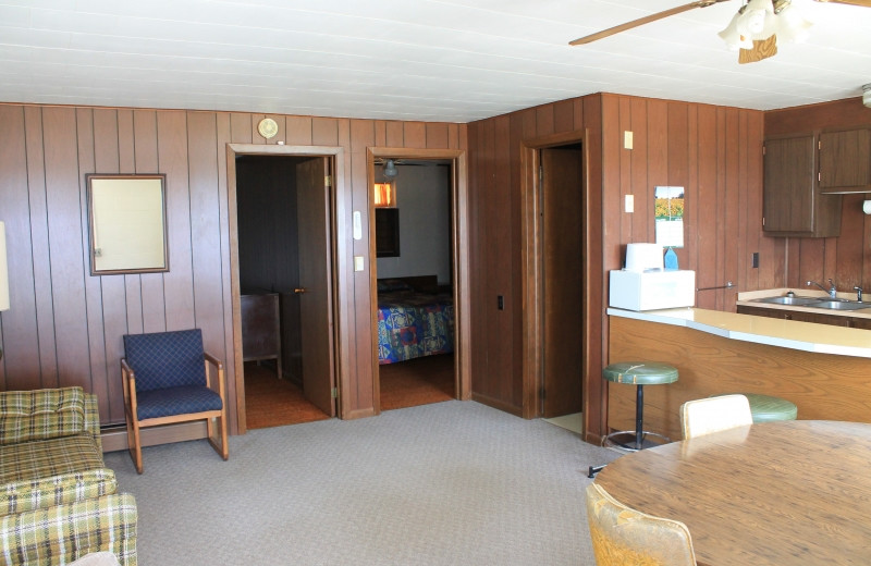 Cabin interior at South Turtle Lake Resort.