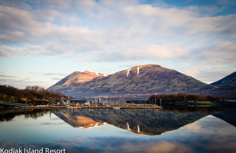 Mountain view at Alaska's Kodiak Island Resort.