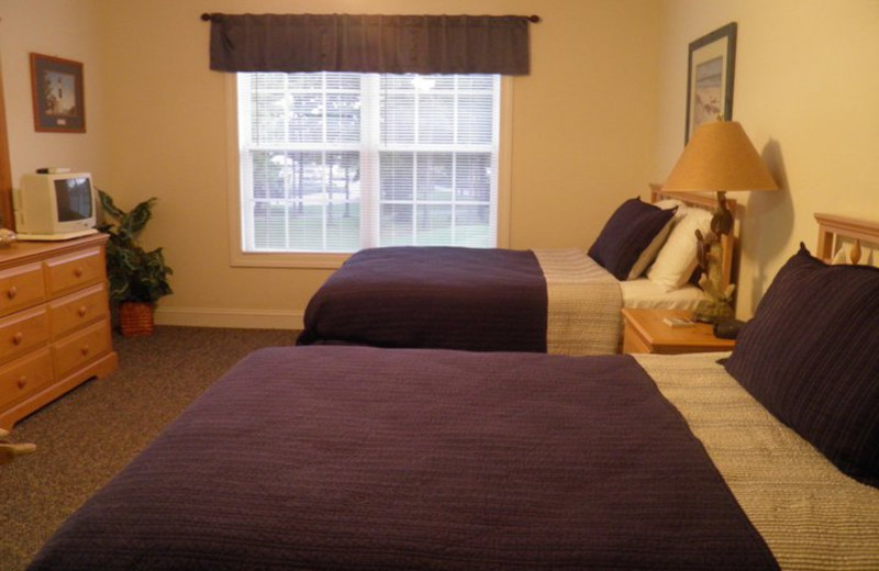 Condo bedroom at Brunswick Plantation Resort.