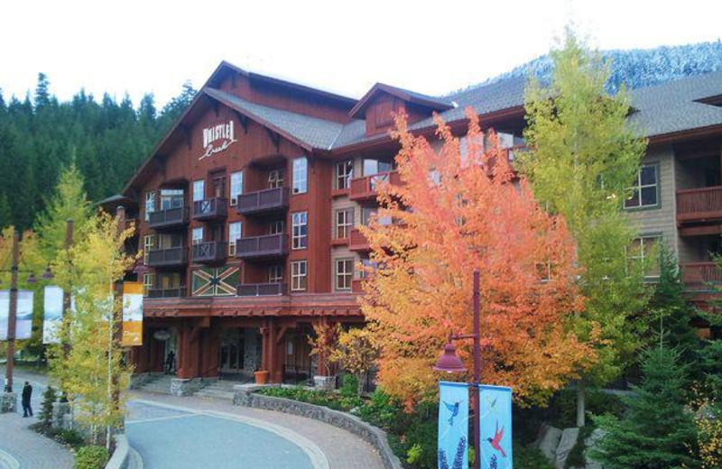 Exterior view of First Tracks Lodge.