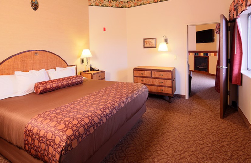 Guest room at Kalahari Waterpark Resort Convention Center.