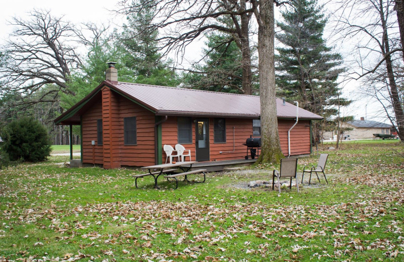 Cabin exterior at Kishauwaus Starved Rock Area Cabins.